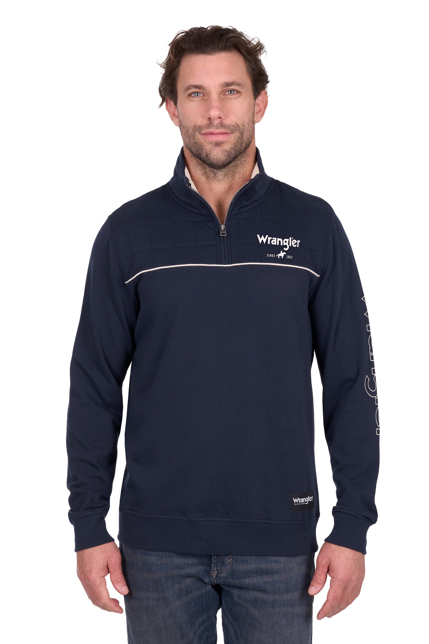 X6W1573509 Wrangler Men's Dale 1/4 Zip Pullover Navy