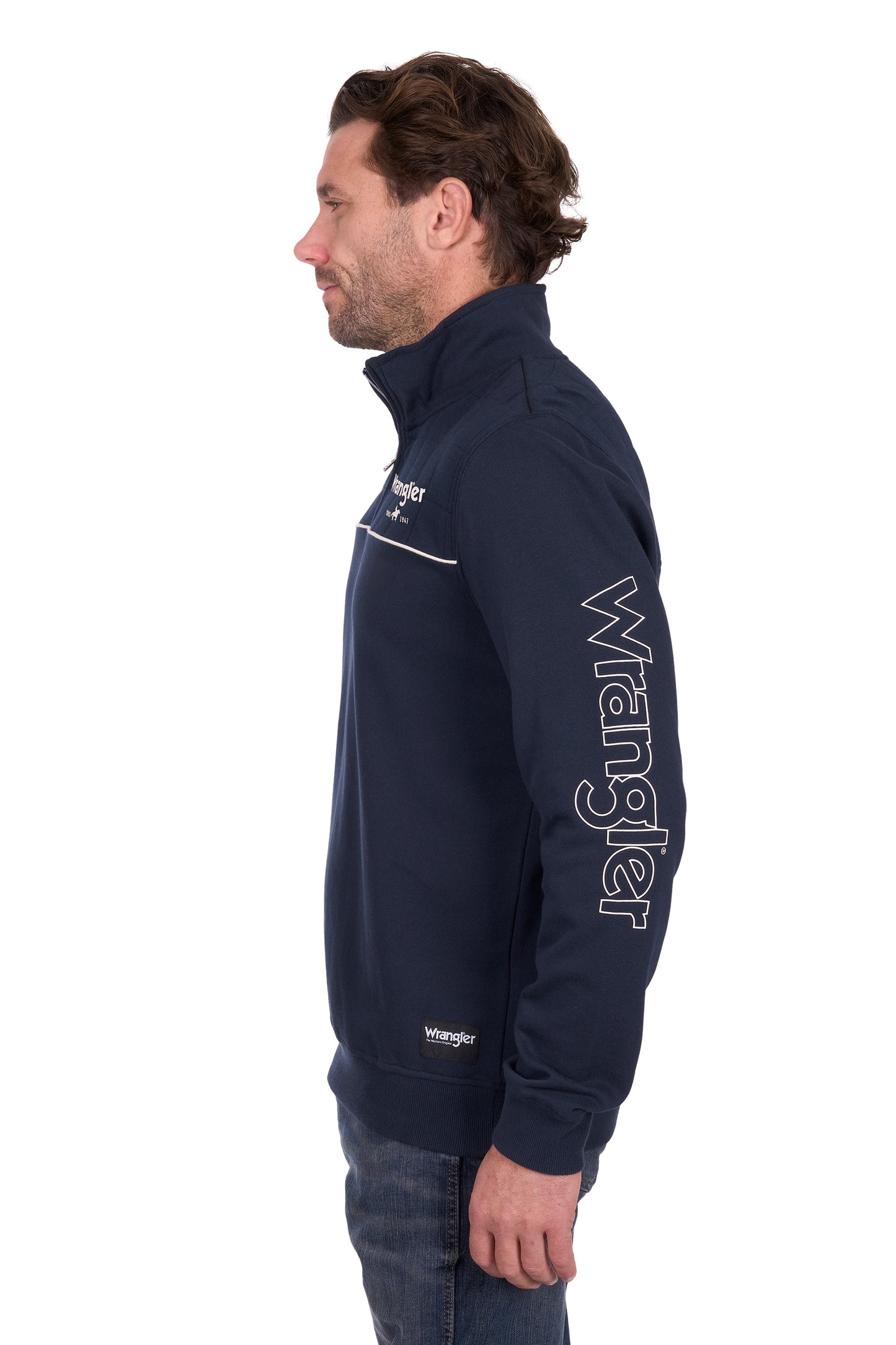 X6W1573509 Wrangler Men's Dale 1/4 Zip Pullover Navy