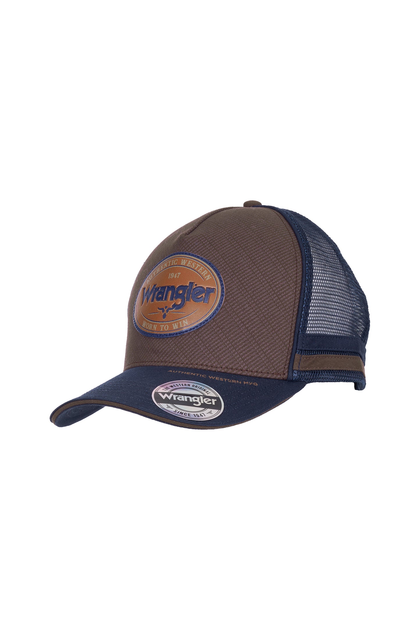 X6W1943CAP Wrangler Men's Authentic HP Trucker Cap Dark Tan/Navy