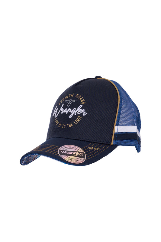 X6W1947CAP Wrangler Men's Mario HP Trucker Cap Navy/Denim