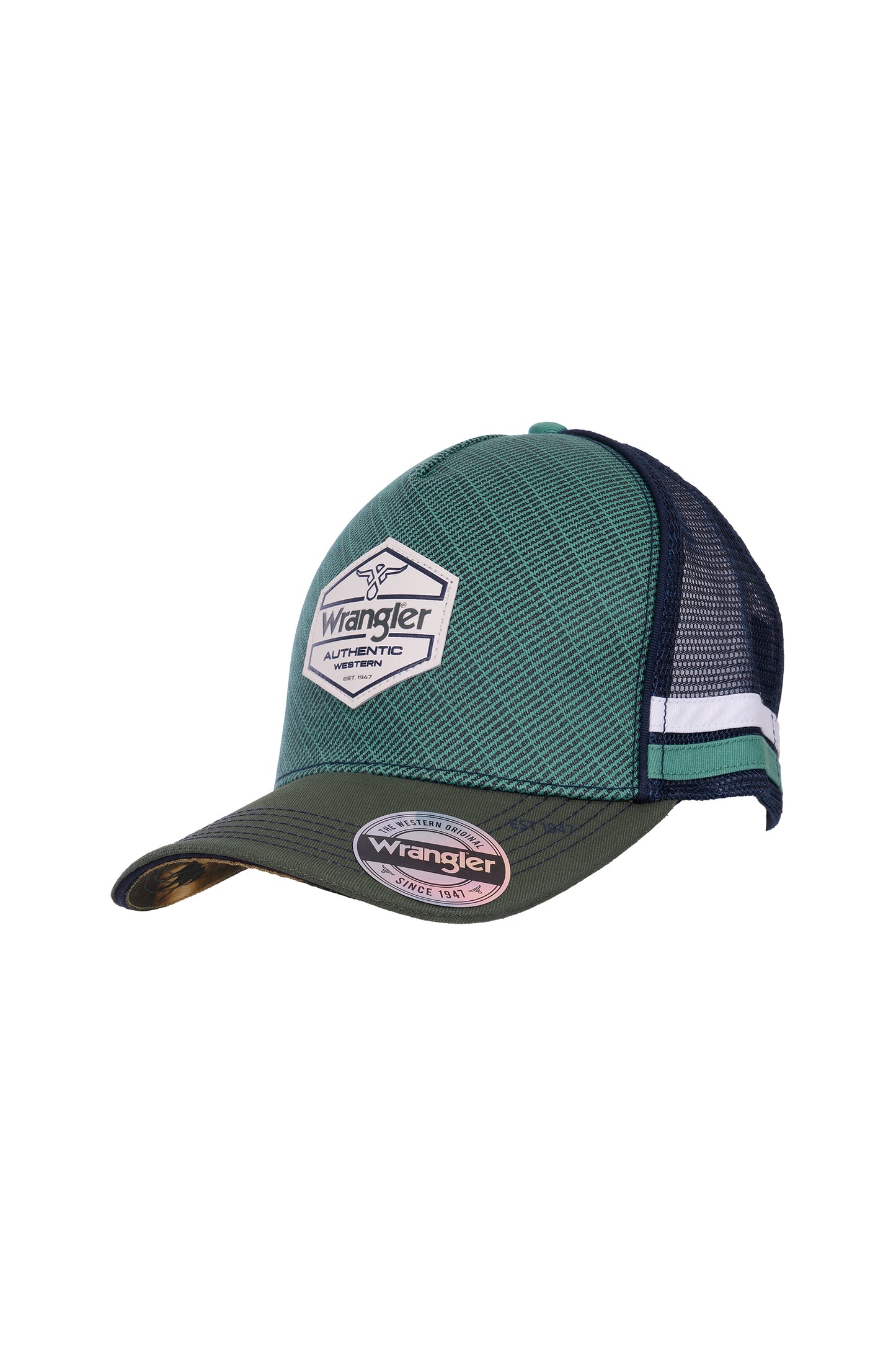 X6W1950CAP Wrangler Men's Dwayne HP Trucker Cap Sage/Cypress