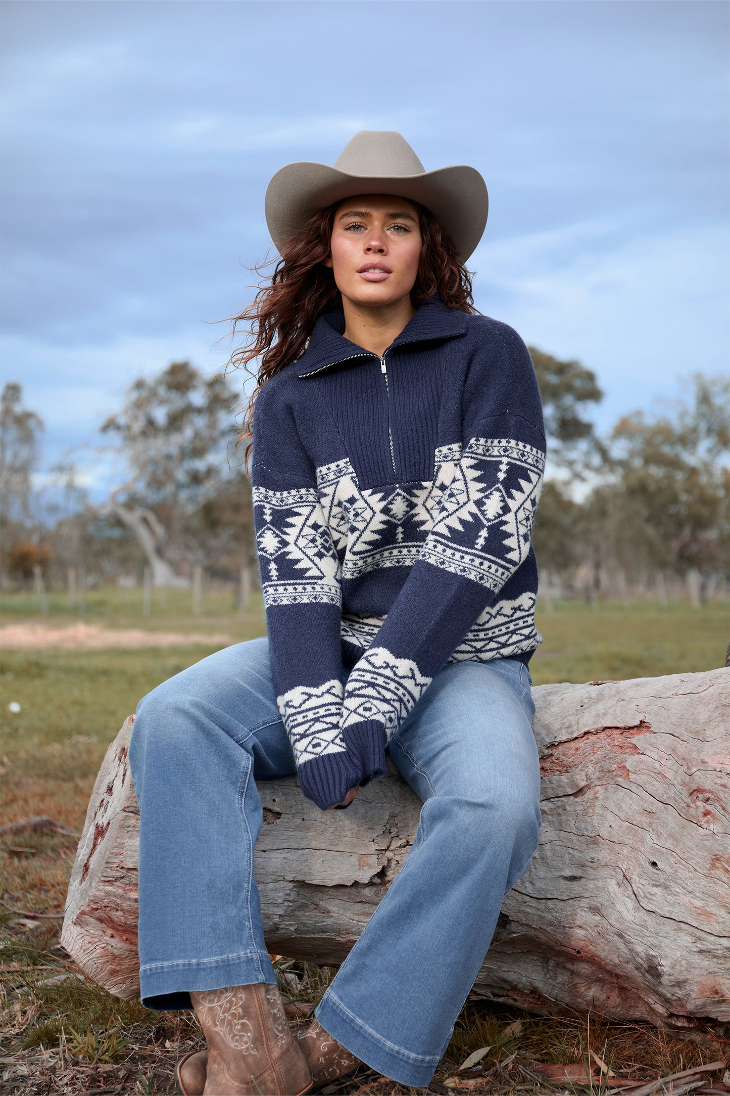 X6W2518578 Wrangler Women's Lacey 1/4 Pullover Navy