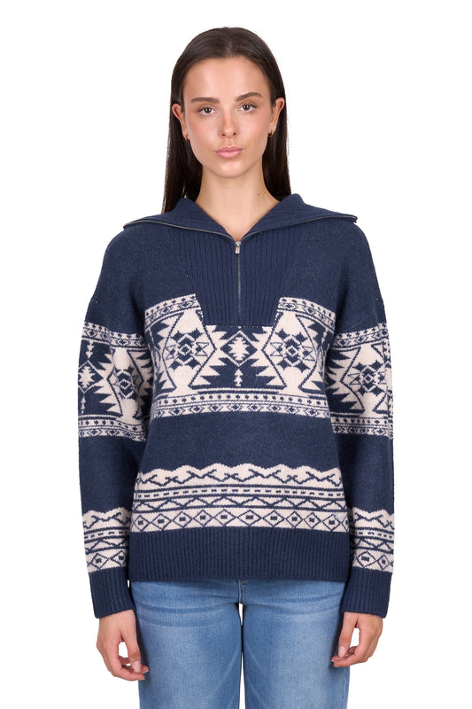 X6W2518578 Wrangler Women's Lacey 1/4 Pullover Navy