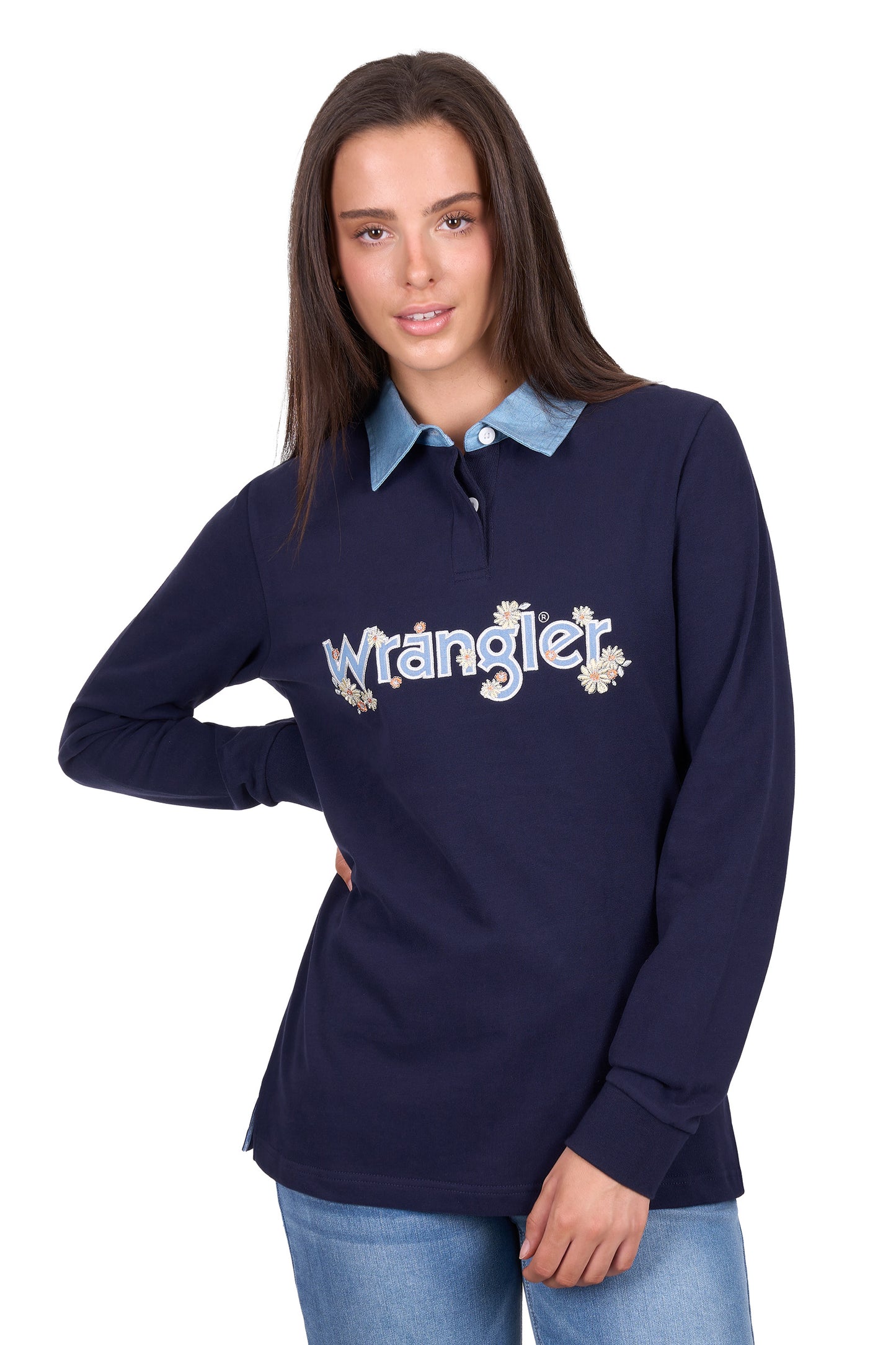 X6W2577541 Wrangler Women's Brooke Rugby Navy/Light Blue