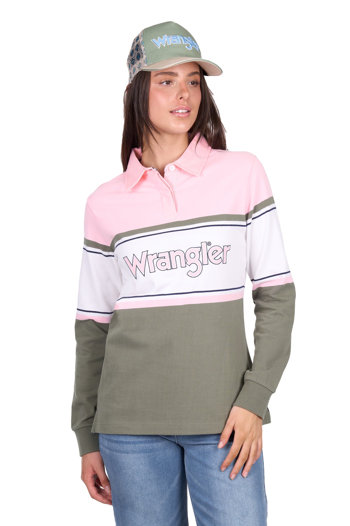 X6W2577543 Wrangler Women's Luella Rugby Green/Pink