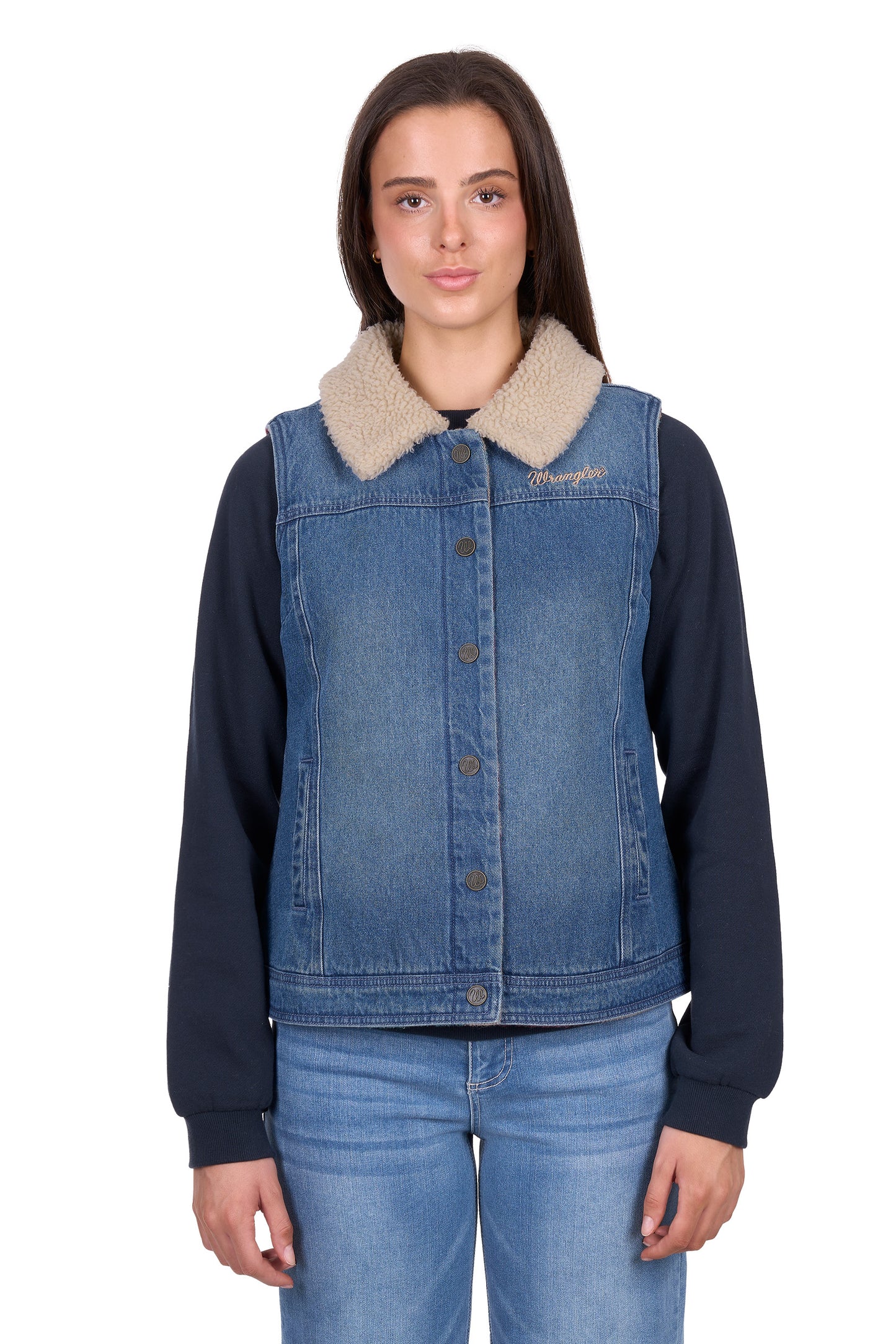 X6W2602570 Wrangler Women's Dixie Revs Vest Denim/Multi