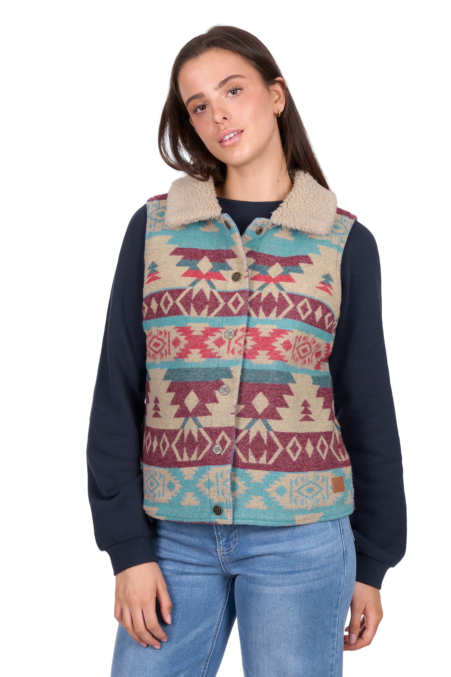 X6W2602570 Wrangler Women's Dixie Revs Vest Denim/Multi