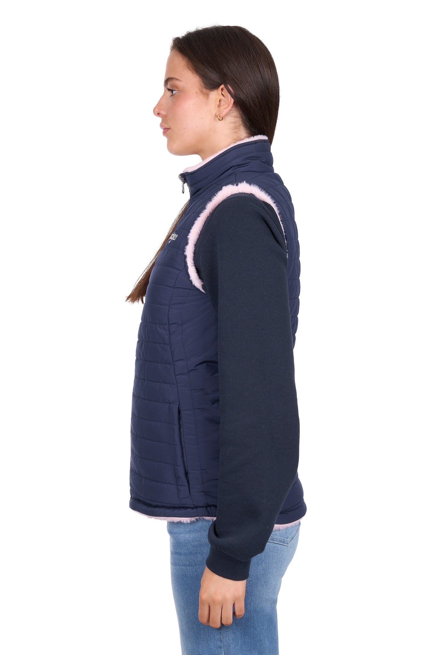 X6W2694573 Wrangler Women's Marta Reversible Vest Navy/Pink
