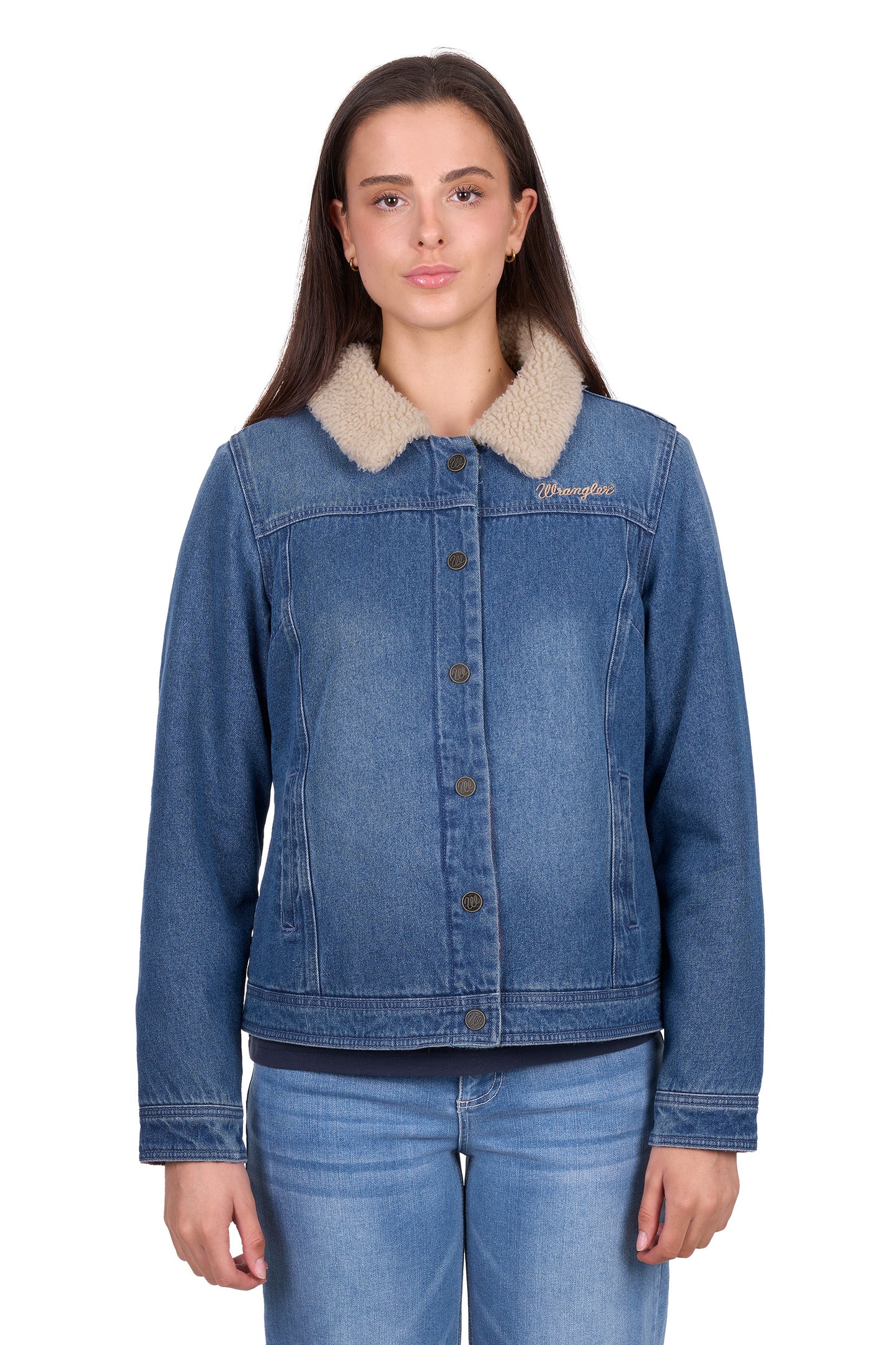 X6W2701568 Wrangler Women's Dixie Revs Jacket Denim/Multi
