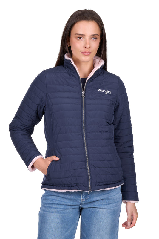 X6W2790572 Wrangler Women's Marta Reversible Jacket Navy/Pink
