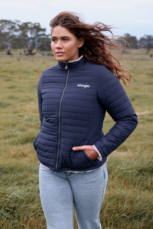 X6W2790572 Wrangler Women's Marta Reversible Jacket Navy/Pink