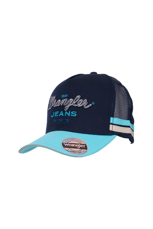 X6W2943CAP Wrangler Women's Elly HP Ponytail Truck Cap Navy/Blue