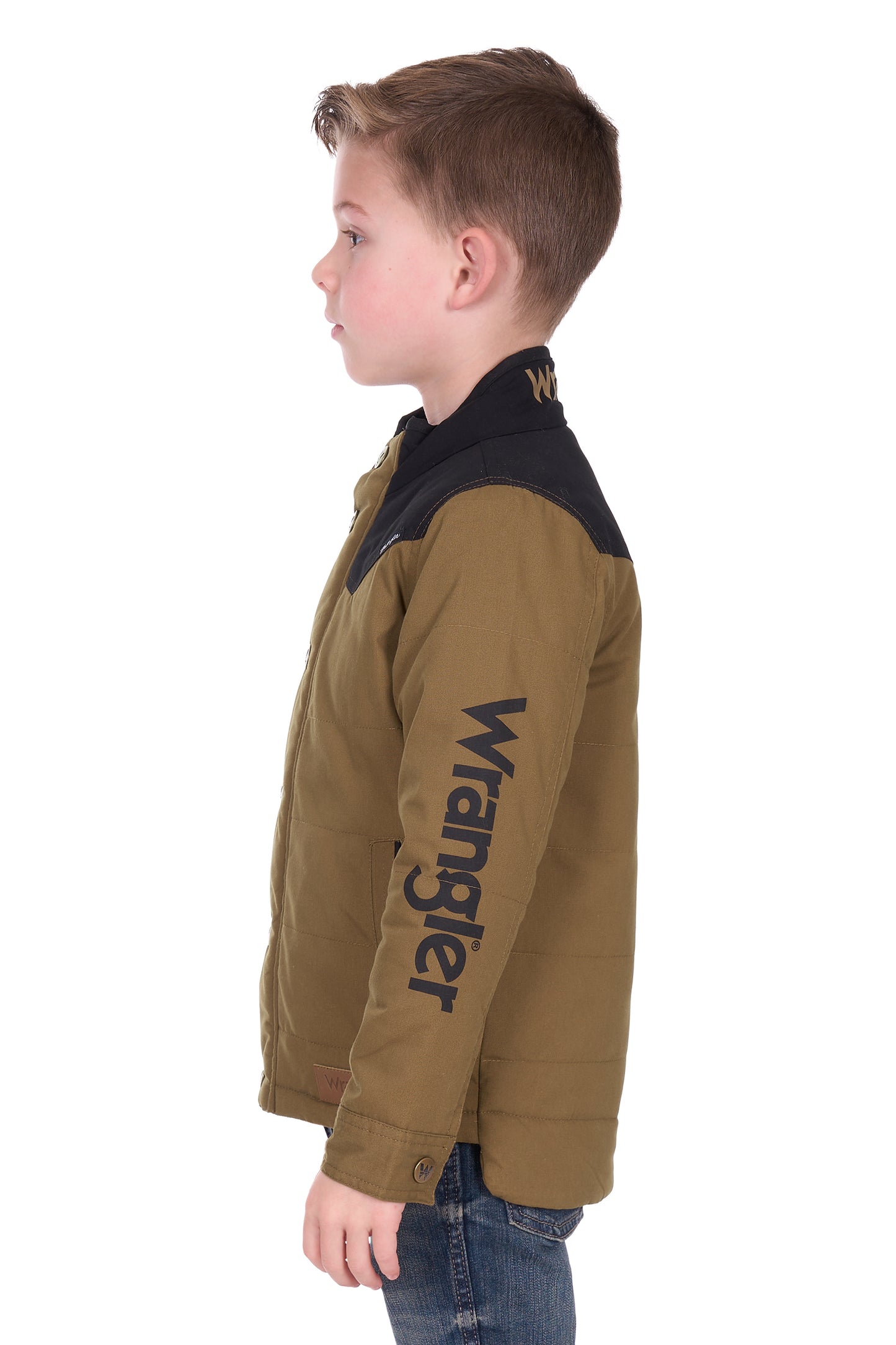 X6W3771521 Wrangler Boy's Ruben Jacket Dark Tan/Black