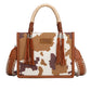 X6W4901BAG Wrangler Cow Print Tassel Crossbody Bag