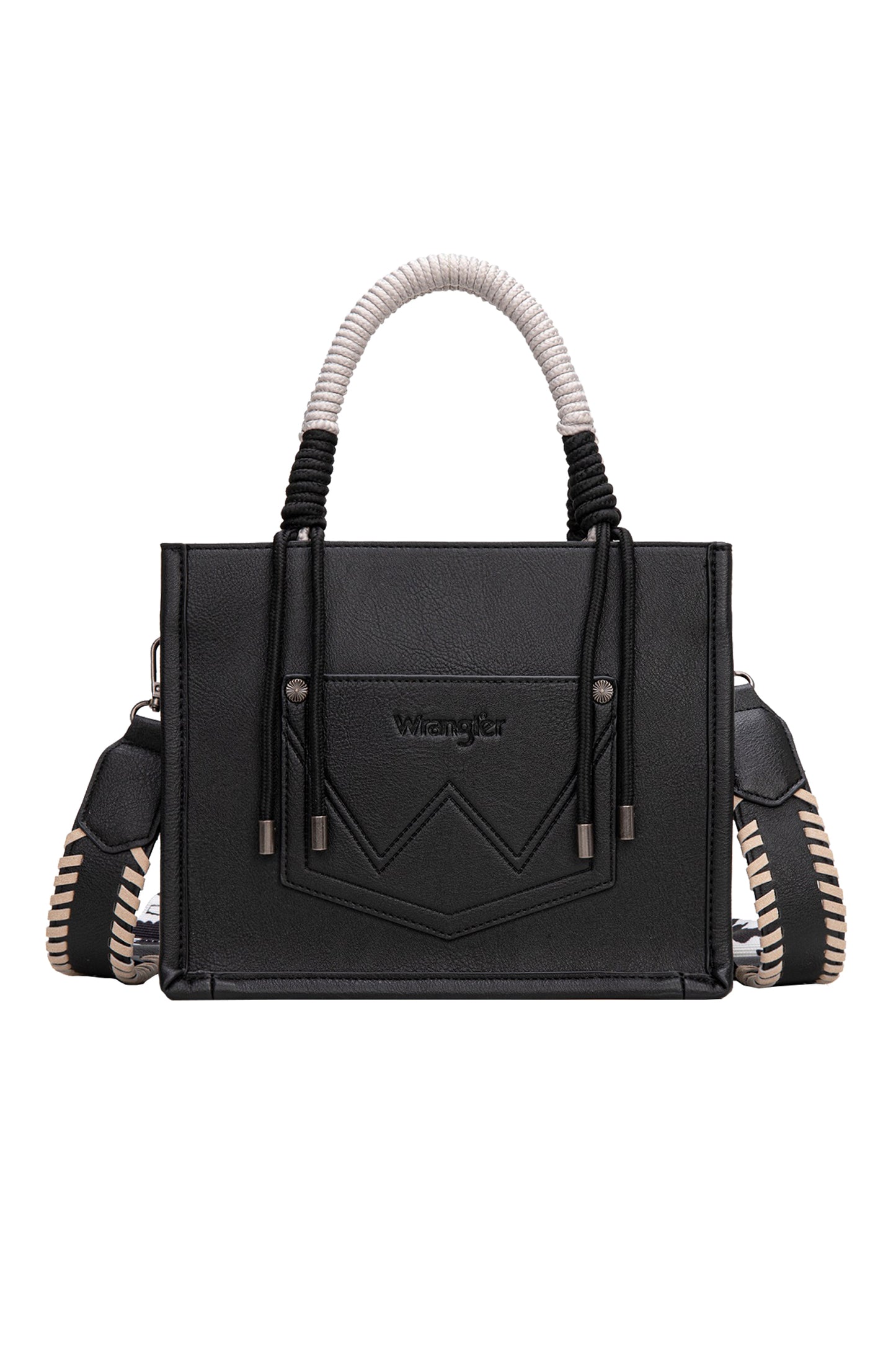 X6W4901BAG Wrangler Cow Print Tassel Crossbody Bag