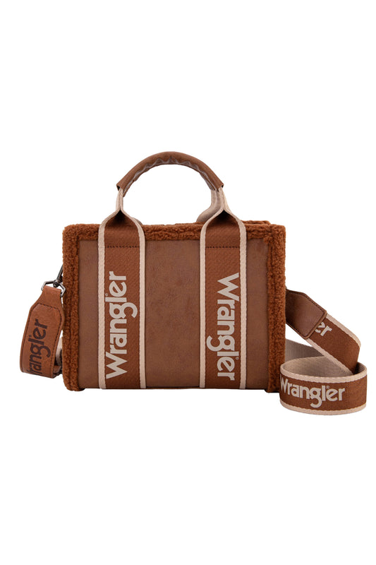 X6W4909BAG Wrangler Sherpa Logo Small Crossbody Bag Tan