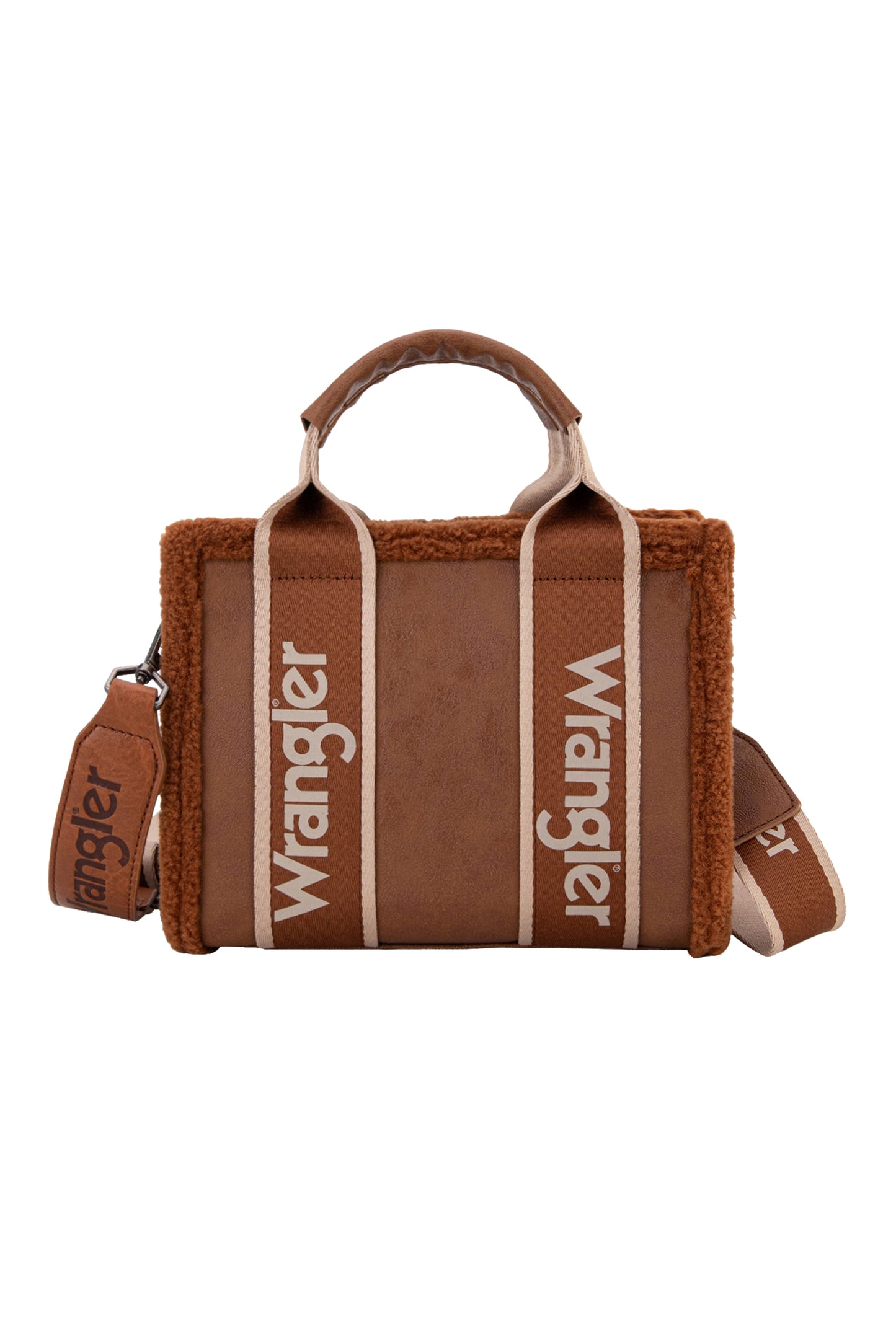 X6W4909BAG Wrangler Sherpa Logo Small Crossbody Bag Tan