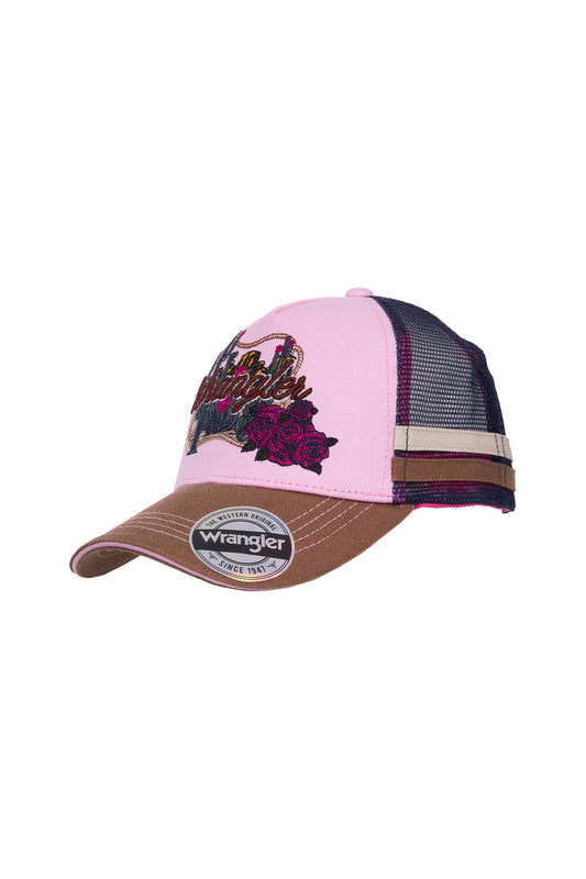 X6W5945CAP Wrangler Kid's Phoebe Trucker Cap Orchid/Rust