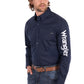 XCP1155359 Wrangler Men's Flex Logo LS Shirt Navy