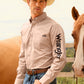 XCP1155359 Wrangler Men's Flex Logo LS Shirt Sand