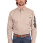 XCP1155359 Wrangler Men's Flex Logo LS Shirt Sand