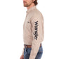 XCP1155359 Wrangler Men's Flex Logo LS Shirt Sand