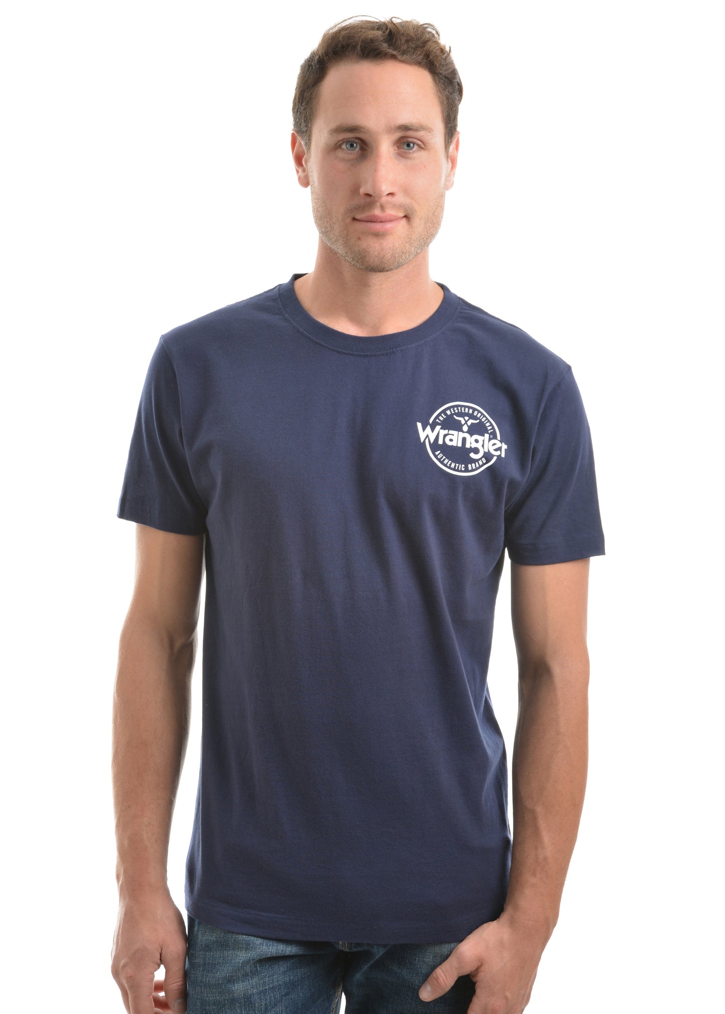 XCP1557366 Wrangler Men's Angus SS Tee Navy