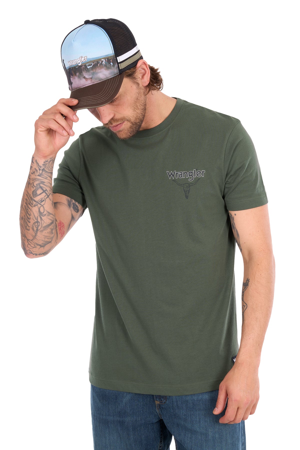 XCP1557683 Wrangler Men's Jay SS Tee Cypress