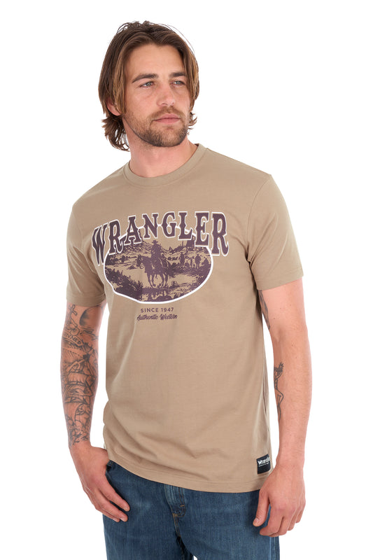 XCP1557686 Wrangler Men's James SS Tee Tan