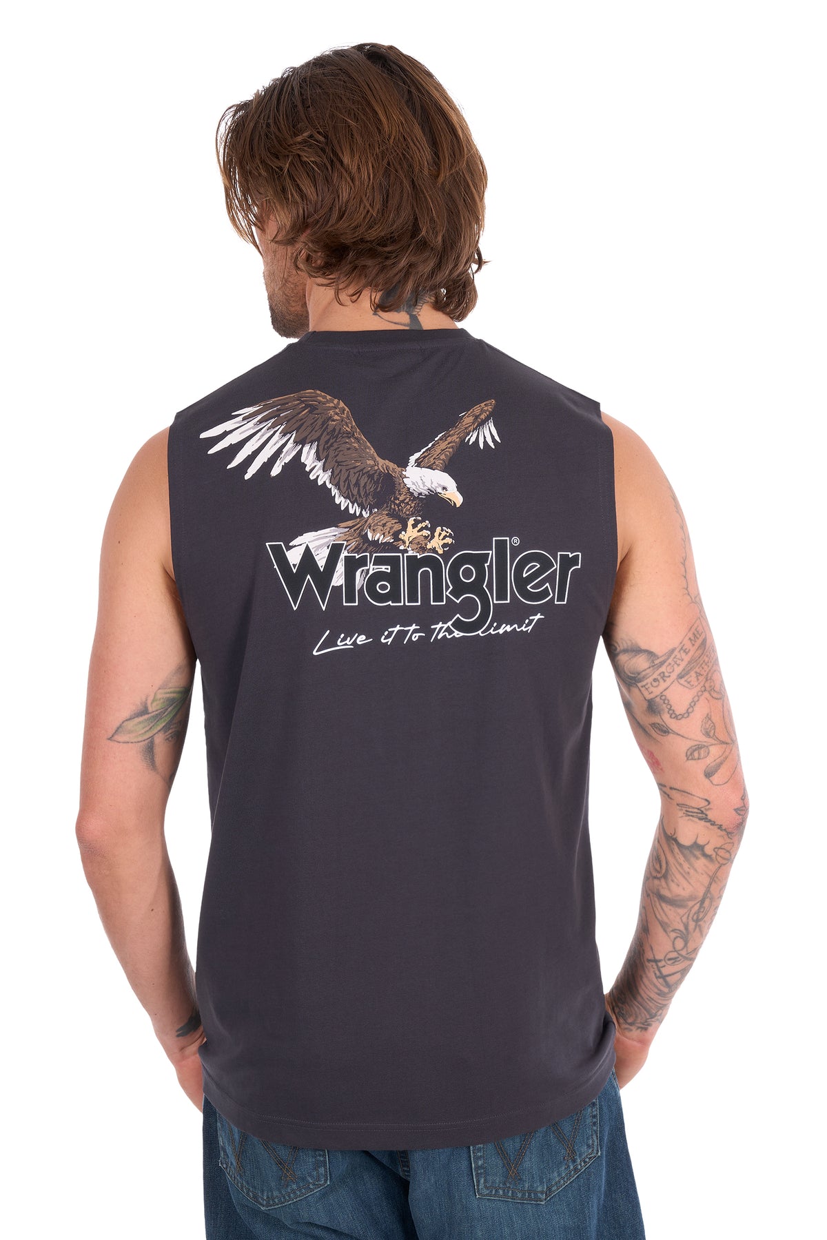 XCP1572700 Wrangler Men's Paul Muscle Tank Charcoal