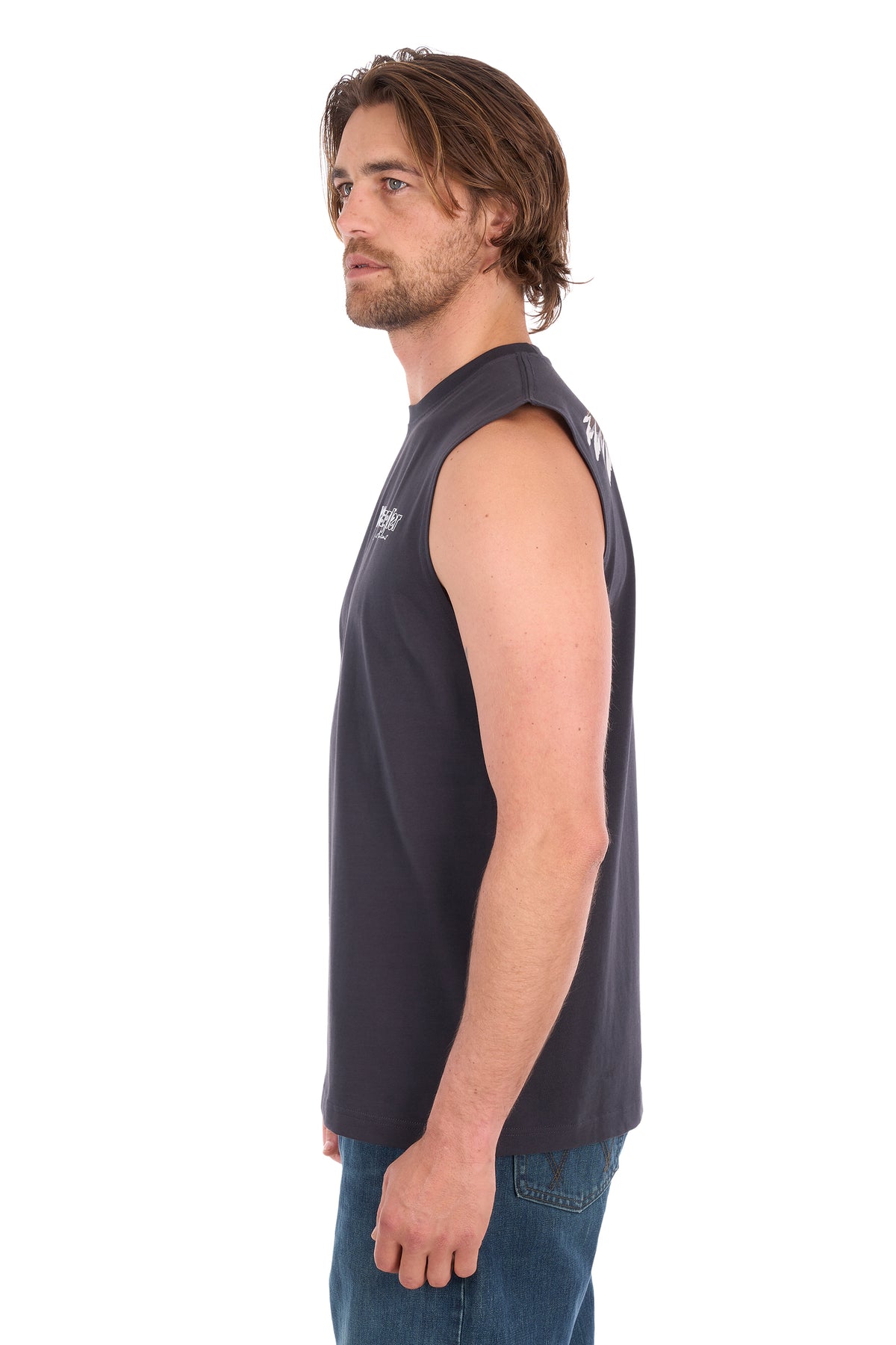 XCP1572700 Wrangler Men's Paul Muscle Tank Charcoal
