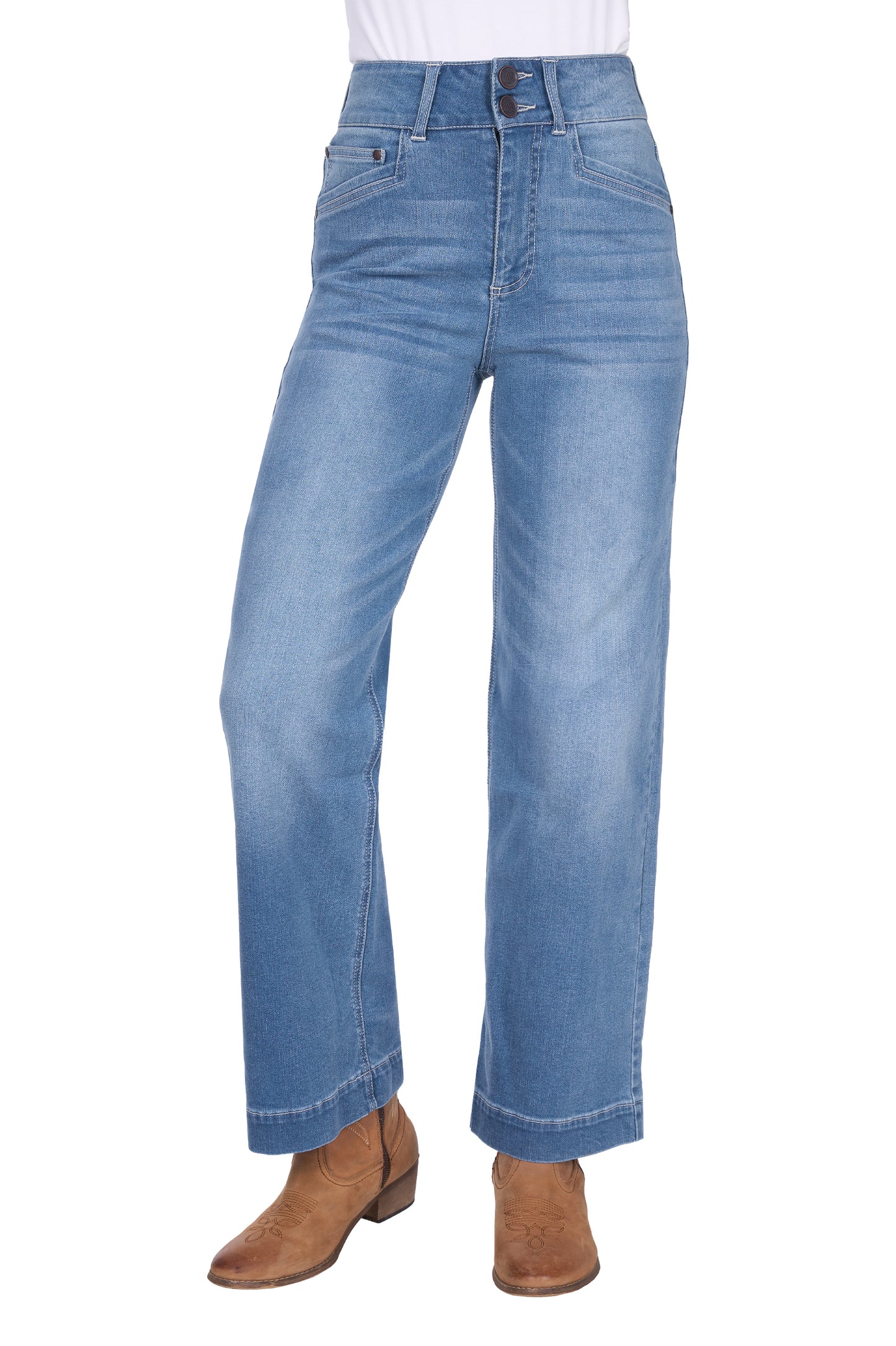 XCP2258580 Wrangler Women's Chloe HR Jean Morning Sky 30 Leg