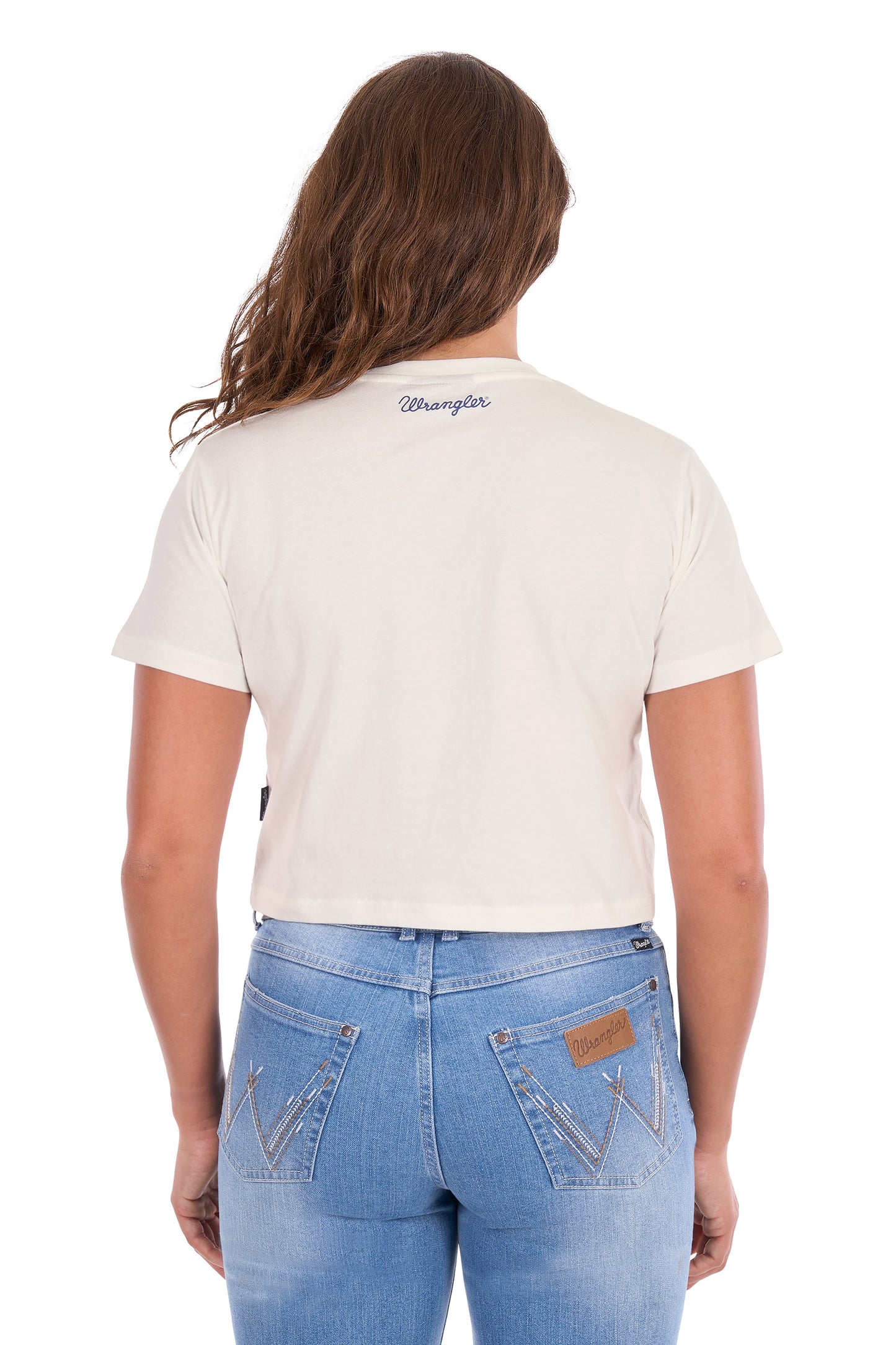 XCP2596647 Wrangler Women's Cindy Crop SS Team Cream