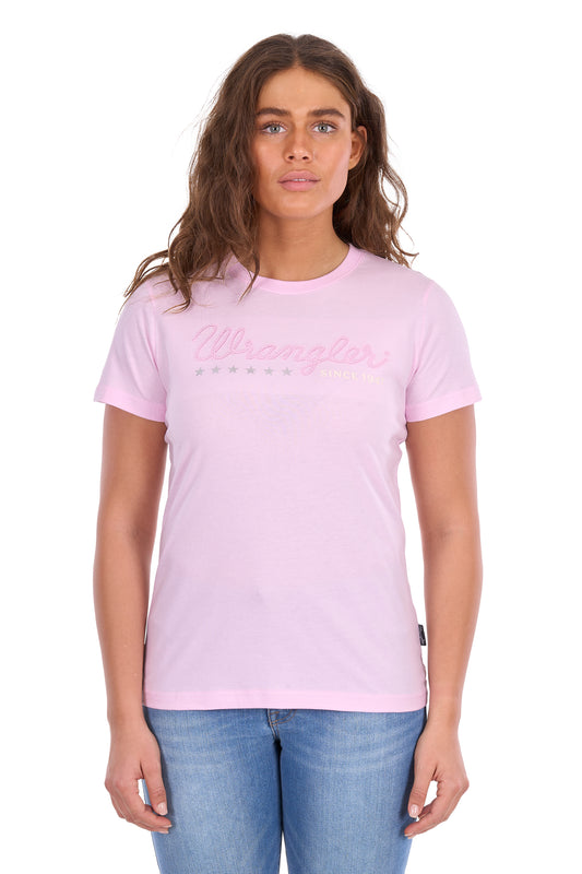 XCP2598633 Wrangler Women's Lucy SS Tee Pastel Pink