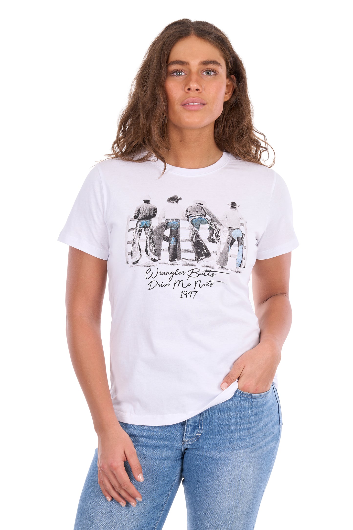 XCP2598641 Wrangler Women's Josie SS Tee White