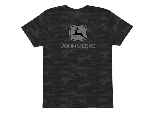 13282152CA John Deere Logo Tee Black Camo