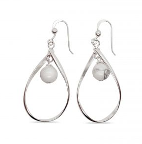 ER0273 MCJ Howlite Dangle S/S Earrings