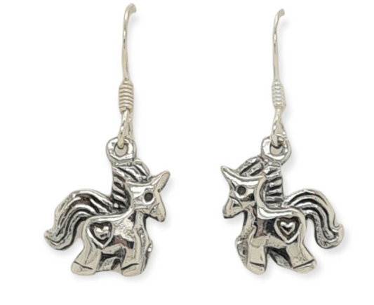 ER0198 MCJ Unicorn S/S Dangle Earrings