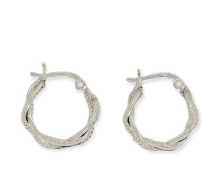 ER0206 MCJ S/S Twisted Silver Hoop Earrings