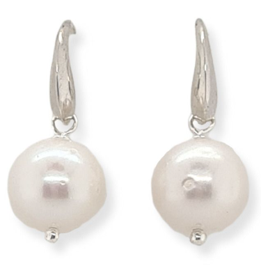 ER0271 Pearl White  10mm Drop Earrings