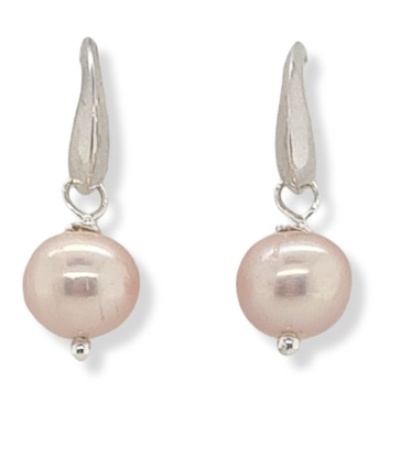 ER0272 Pearl Pink 10mm Drop Earrings