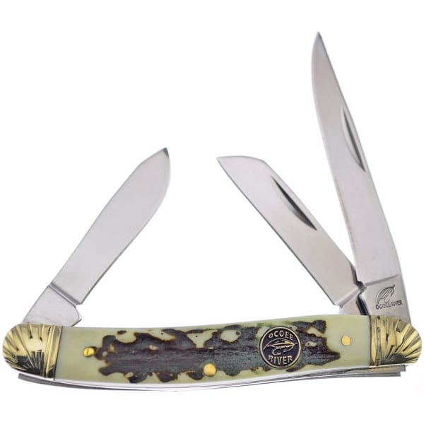 FOC509SBR Pocket Knife Frost Stockman Stag Bone Resin Ocoee Rive 3.5''