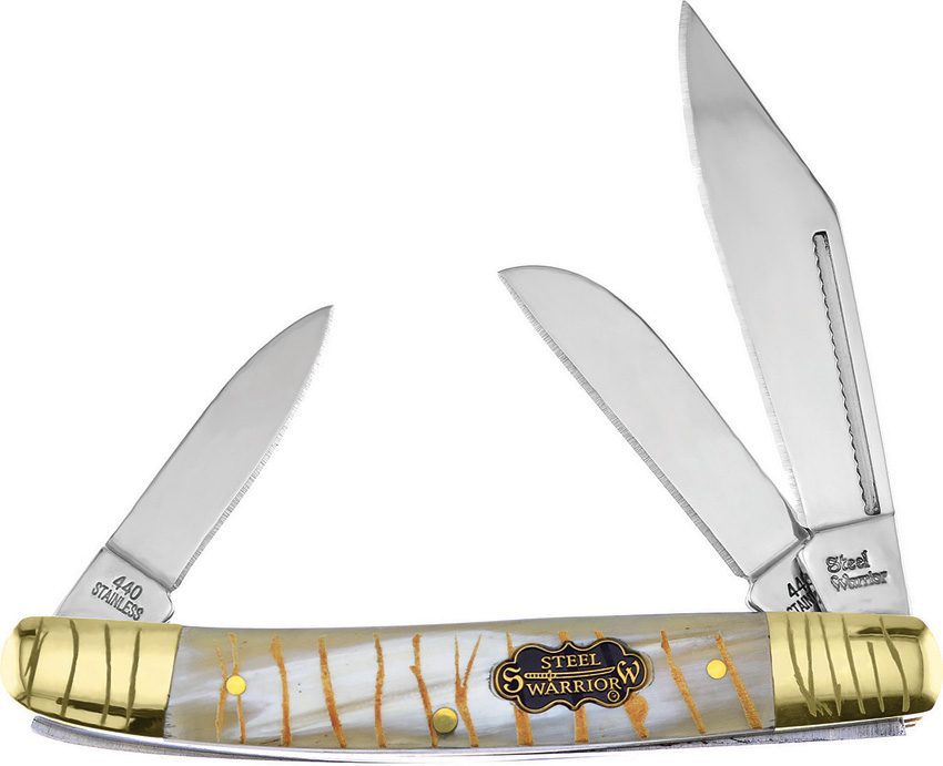 FSW112TG Frost Wrangler Tiger Bone Stainless 3.88 Pocket Knife