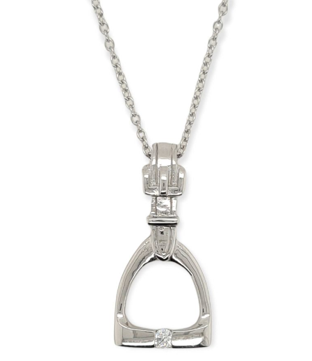 PB0527 Stirrup CZ & S/S Necklace Set