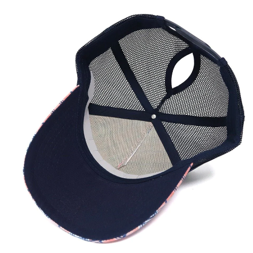 31331 Dusty Creek Women's Navy Gingham High Pony Tail Cap