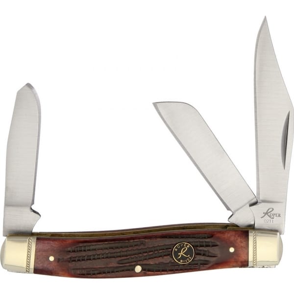 RP0001CTB Pocket Knife Stockman Tobacco Carbon Steel 3.88''