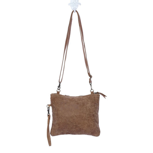 S-1171 Handbag White & Brown Hide Clutch