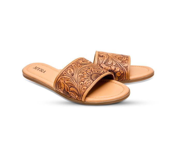 S-6921 Coppu Leather Women's Hide Slides