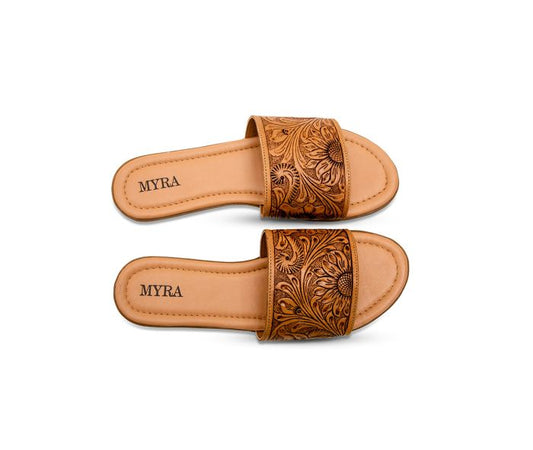 S-6921 Coppu Leather Women's Hide Slides