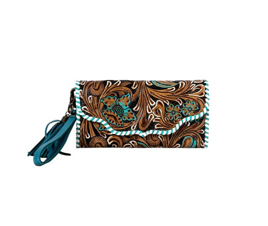 S-8736 Dolly trail hand tooled wallet